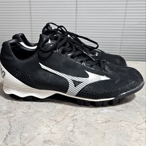 MIZUNO MENS CLEAT BASEBALL SHOE 7.5 BLACK & WHITE CLEATS